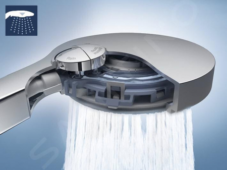 Set dus incastrat crom lucios cu baterie termostatata, palarie rotunda, Grohe Grohtherm SmartControl [7]