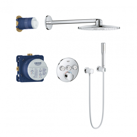 Sisteme de dus incastrate - Set de dus incastrat cu baterie termostatata Grohe SmartControl Perfect Rainshower 310 Round