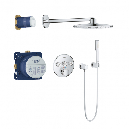 Sisteme de dus incastrate - Set de dus incastrat cu baterie termostatata Grohe Grohtherm SmartControl Rainshower SmartActive 310