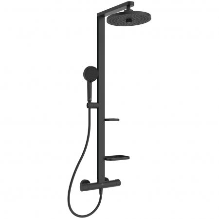 Baie - Coloana de dus cu baterie termostatata Ideal Standard Alu+ negru mat