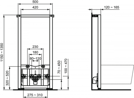 Cadru bideu Ideal Standard Prosys [4]