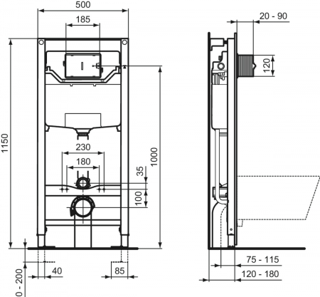 Rezervor wc incastrat Ideal Standard Prosys 120P, pneumatic [3]
