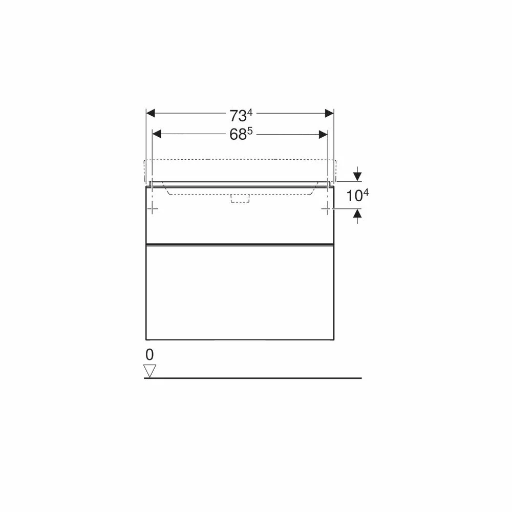 Dulap baza nuc 2 sertare 75 cm pentru lavoar suspendat Geberit Smyle Square [2]