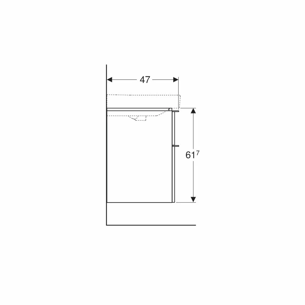 Dulap baza nuc 2 sertare 75 cm pentru lavoar suspendat Geberit Smyle Square [3]