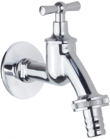 Baterii bucatarie - Robinet cu bila, crom, cu adaptor, 1/2", Deante