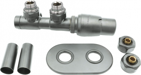 Baie - Supapă termostatica, inox mat, pentru calorifer baie, dreapta, Deante