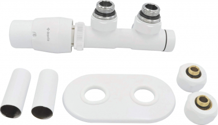 Supapa termostatica, alb mat, pentru calorifer baie, stanga, Deante