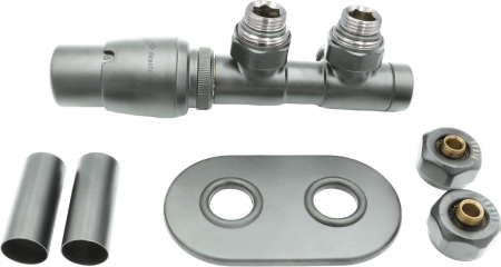 Baie - Supapa termostatica, inox mat, pentru calorifer baie, stanga, Deante