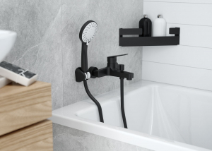 Suport accesorii cada sau dus pe colt negru mat Deante Mokko [2]