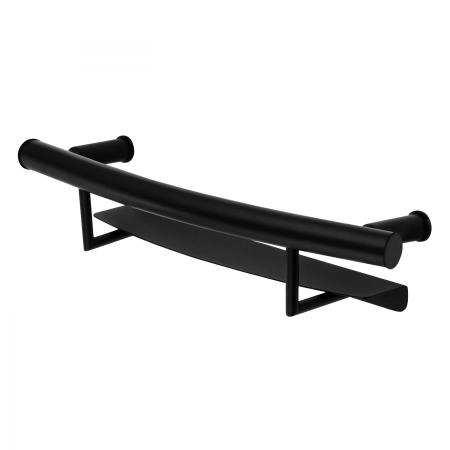 Accesorii dus - Suport baie cu raft pentru persoane cu dizabilitati, negru mat, Deante Vital