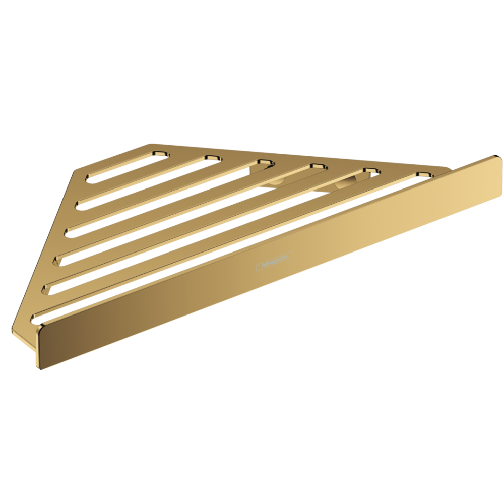 Accesorii cada - Etajera de colt pentru gel de dus baie culoare auriu lucios Hansgrohe AddStoris 41741990