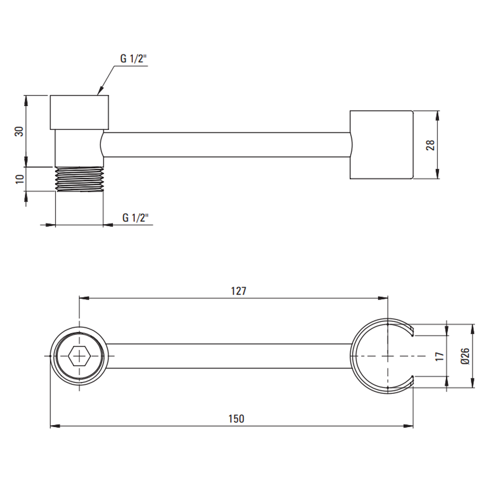 Suport dus manual Deante, crom lucios [2]