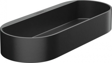 Accesorii dus - Suport gel de dus negru mat cu fixare pe bara suport Hansgrohe WallStoris