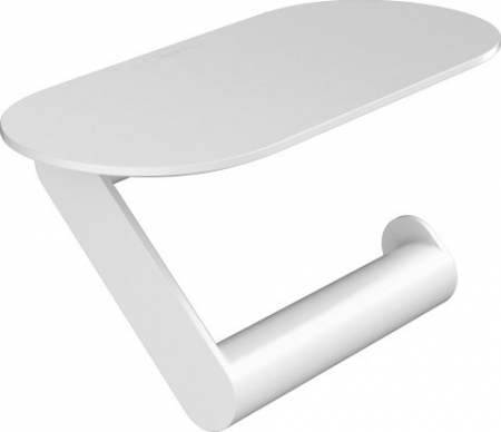 Accesorii toaleta - Suport hartie igienica cu polita, alb mat, Hansgrohe WallStoris