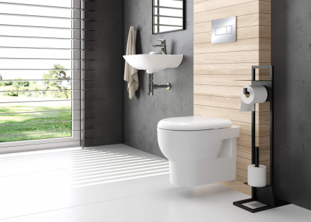 Suport hartie igienica negru freestanding Deante, Mokko [3]