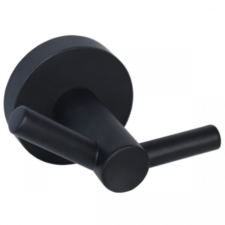 Cuiere si suport prosoape - Cuier baie dublu negru mat Bisk