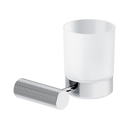 Accesorii pentru baie - Suport pahar baie cu sticla mata, crom, Cersanit Zen