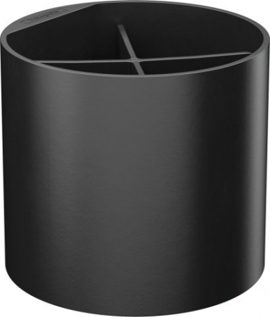 Accesorii lavoar - Suport pahar periute de dinti cu fixare pe bara suport, negru mat, Hansgrohe WallStoris
