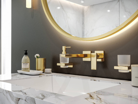 Pahar cu suport periute de dinti culoare auriu lucios Hansgrohe AddStoris [2]