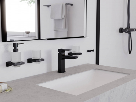 Suport pahar periute de dinti culoare negru mat Hansgrohe AddStoris 41749670 [1]