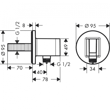 Suport para dus crom rotund Hansgrohe, FixFit S [1]