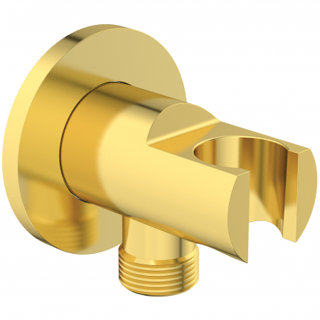 Pare, furtunuri și accesorii pentru duș - Cot racord furtun cu suport para dus Ideal Standard Multisuite auriu periat