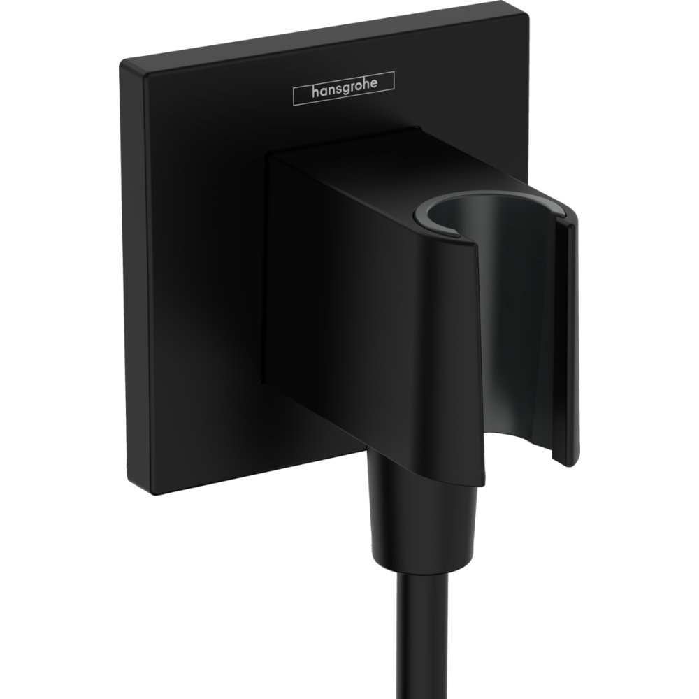 Pare, furtunuri și accesorii pentru duș - Suport para dus negru mat Hansgrohe Fixfit E 26889670