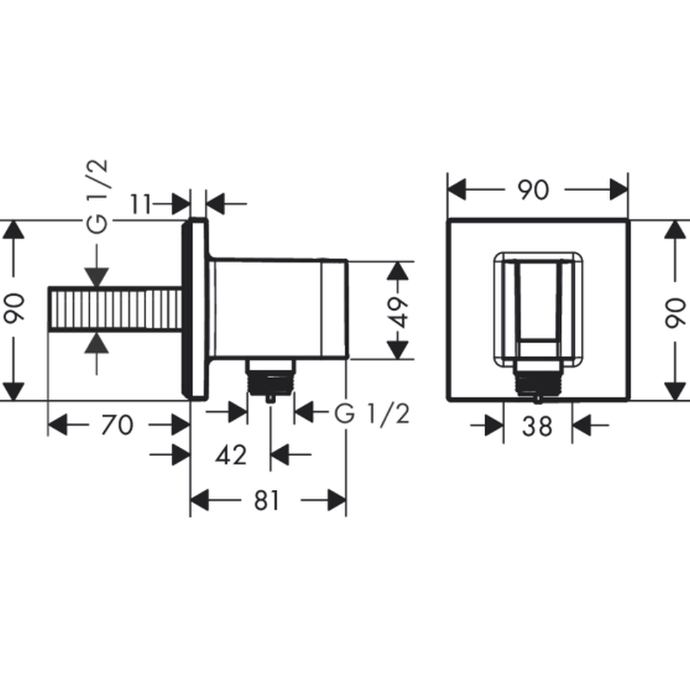 Suport para dus bronz periat Hansgrohe Fixfit E 26889140 [1]