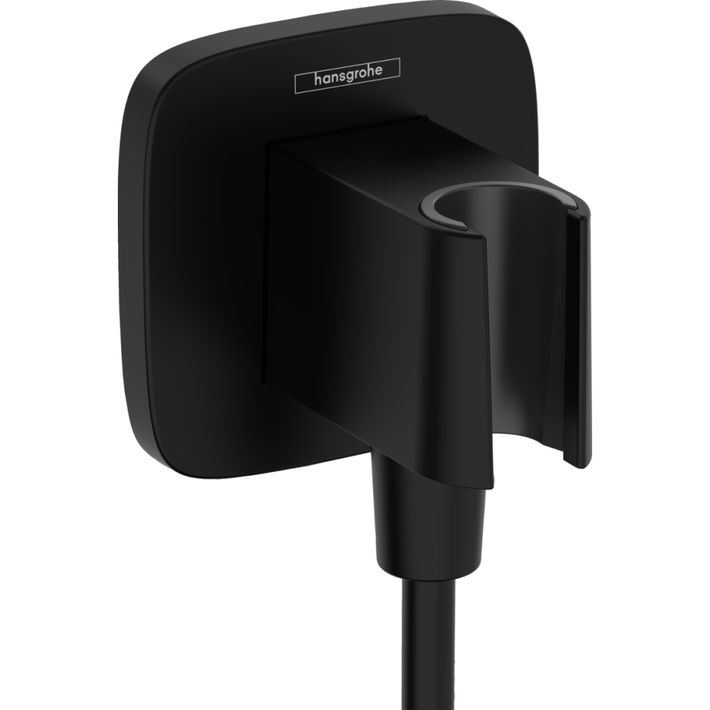 Pare, furtunuri și accesorii pentru duș - Suport para dus negru mat Hansgrohe Fixfit Q 26887670