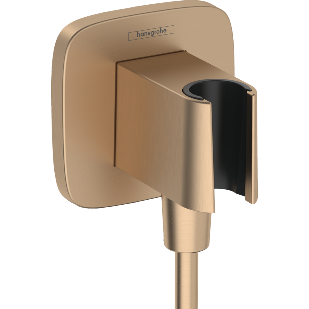 Pare, furtunuri și accesorii pentru duș - Suport para dus bronz periat Hansgrohe Fixfit Q 26887140