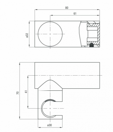 Suport para dus rotund Deante Round oțel șlefuit [1]