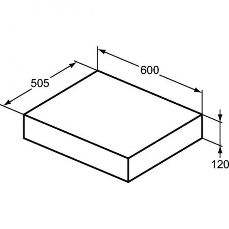 Blat pentru lavoar Ideal Standard Adapto 60 cm maro inchis [2]