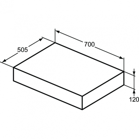 Blat pentru lavoar Ideal Standard Adapto 70 cm gri pietris [2]