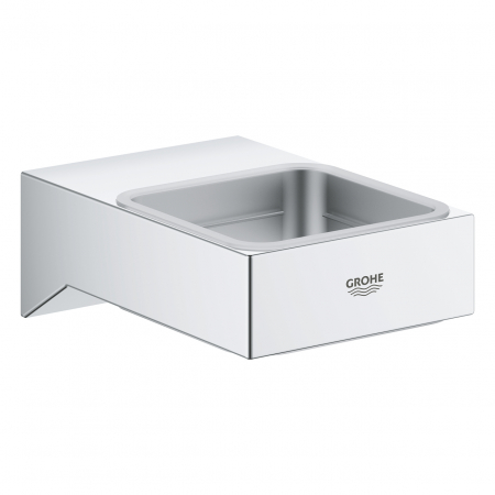 Accesorii lavoar - Suport pentru pahar sau dozator sapun Grohe Selection Cube, crom