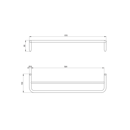 Suport prosop baie, dublu, alb mat, 61.6 cm, Deante Silia [1]