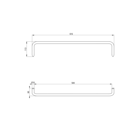 Suport prosop baie, alb mat, 61.6 cm, Deante Silia [1]
