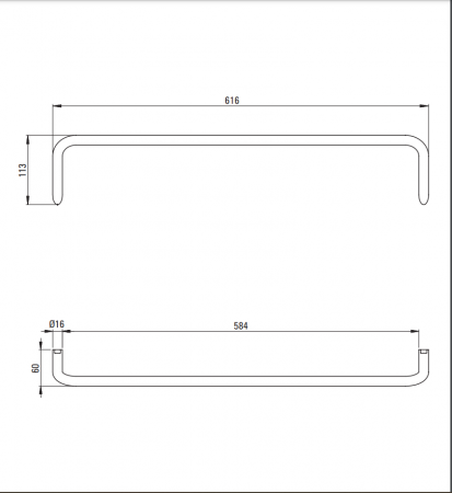 Suport prosop baie, bronz periat, 61.6 cm, Deante Silia [1]