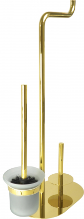 Accesorii toaleta - Suport perie wc multifunctional auriu lucios Deante Silia