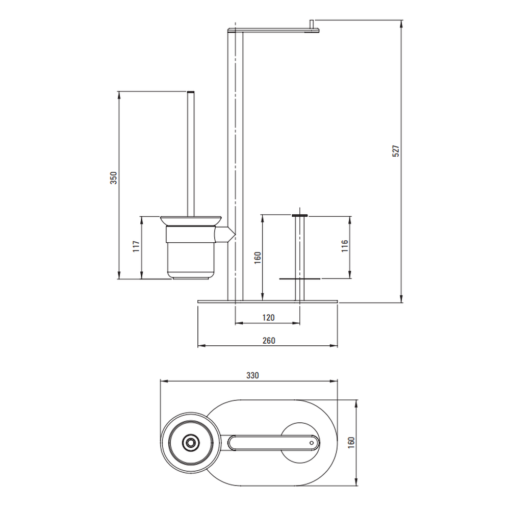 Suport perie wc multifunctional auriu periat, Deante Round [1]