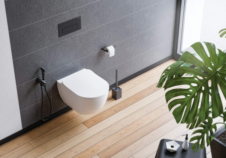 Suport perie wc negru mat Deante Mokko [1]