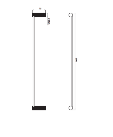 Suport portprosop 60 cm, crom, Cersanit Zen [1]