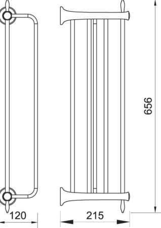 Suport prosoape cu portprosop bara Lacrima 600 mm, crom [1]