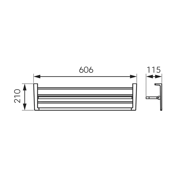 Suport prosoape cu portprosop bara Piazza 600 mm, crom [1]