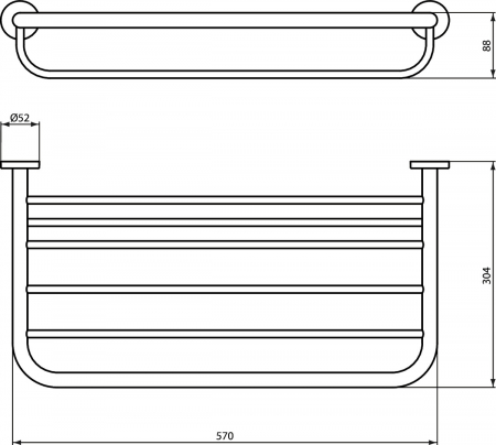Suport prosop baie Ideal Standard IOM 57 cm crom lucios [1]