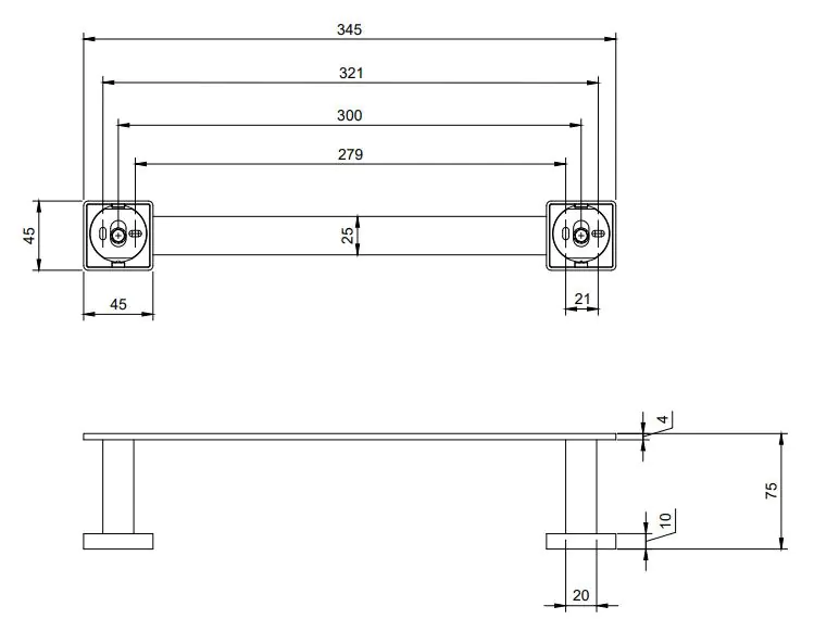 Suport prosop 350 mm, auriu periat, Villeroy & Boch Elements - Striking [1]