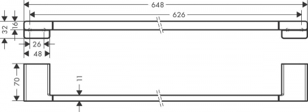 Suport prosop baie, negru mat, Hansgrohe AddStoris 65 [1]