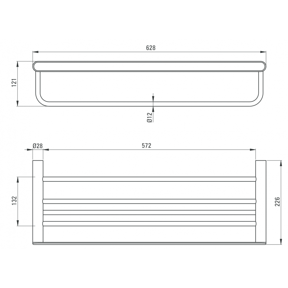 Suport prosop baie cu raft negru mat Deante Round [2]