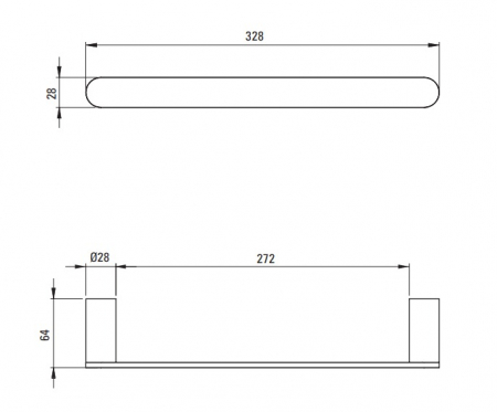 Suport prosop baie Deante Round, 300 mm, crom lucios [1]