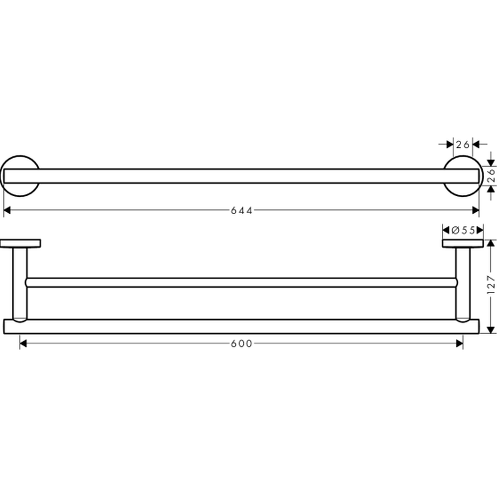 Suport prosop baie dublu crom Hansgrohe Logis Universal 41712000 [1]
