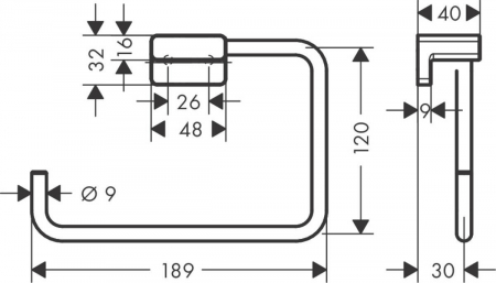 Suport prosop baie, negru mat, Hansgrohe AddStoris [1]